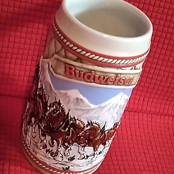 Budweiser vintage 1985 Anheuser-Busch Inc Clydesdales Ceramarte beer ste… - Picture 1 of 12